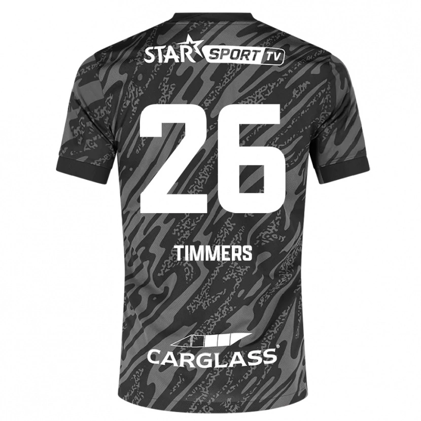 Danxen Kinder Sebastiaan Timmers #26 Trikot Dunkelgrau Schwarz Torwarttrikot 2025/26 Österreich
