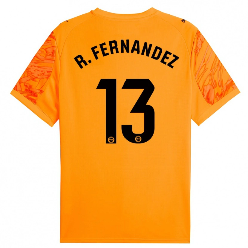 Danxen Kinder Raúl Fernández #13 Trikot Orange Schwarz Torwarttrikot 2025/26 Österreich