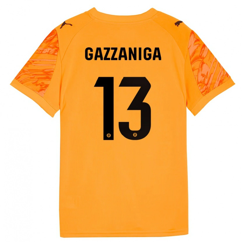 Danxen Kinder Paulo Gazzaniga #13 Trikot Orange Schwarz Torwarttrikot 2025/26 Österreich