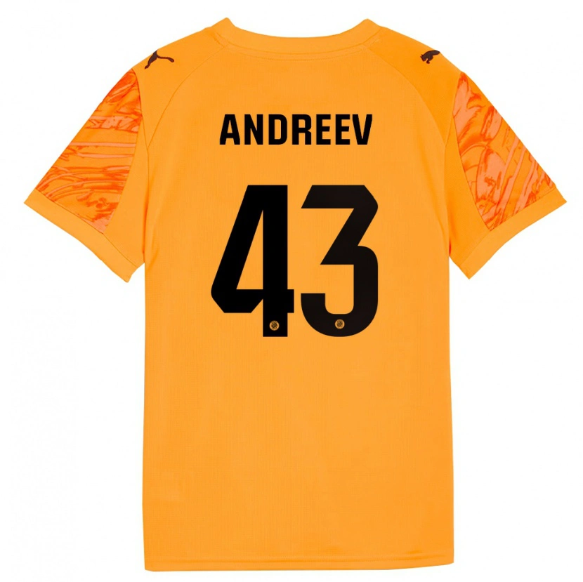 Danxen Kinder Aleksandar Andreev #43 Trikot Orange Schwarz Torwarttrikot 2025/26 Österreich