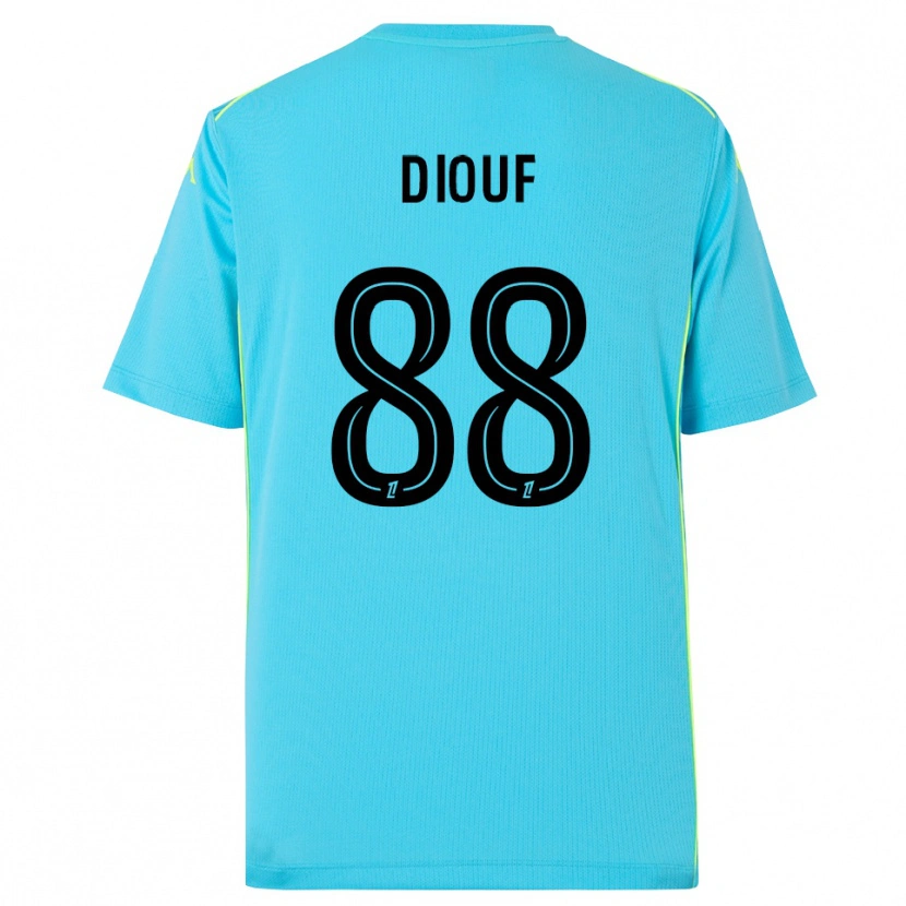 Danxen Kinder Yehvann Diouf #88 Trikot Himmelblau Schwarz Torwarttrikot 2025/26 Österreich