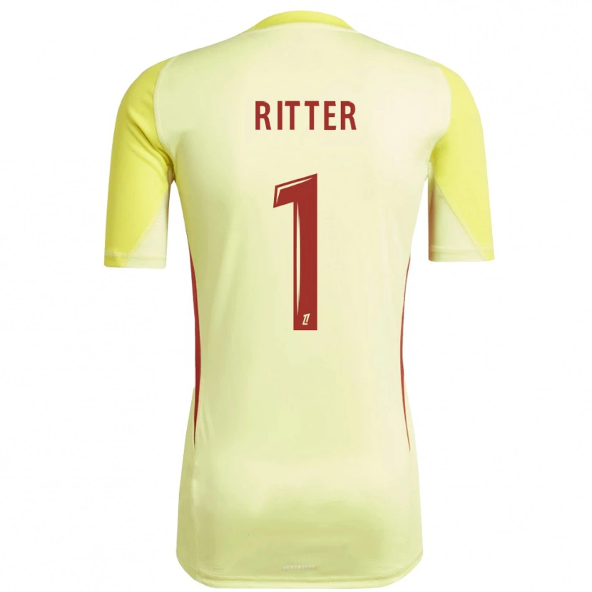 Danxen Kinder Maxime Ritter #1 Trikot Hellgelb Rot Torwarttrikot 2025/26 Österreich