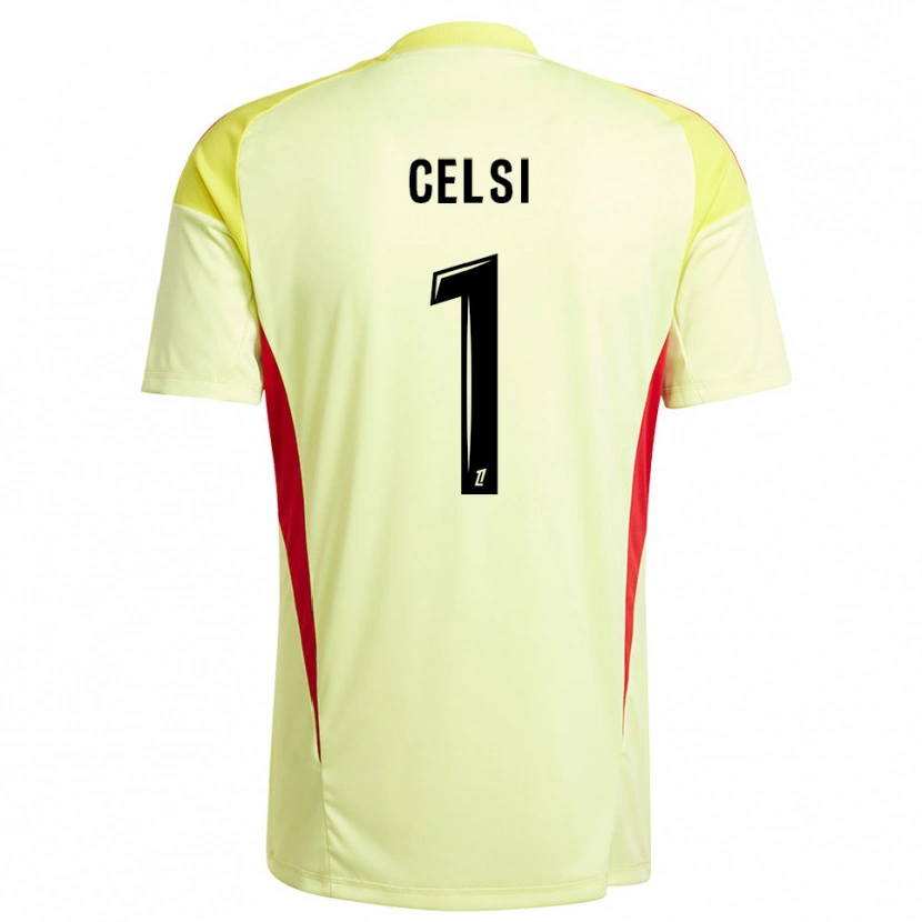 Danxen Kinder Rafael Celsi #1 Trikot Hellgelb Schwarz Torwarttrikot 2025/26 Österreich