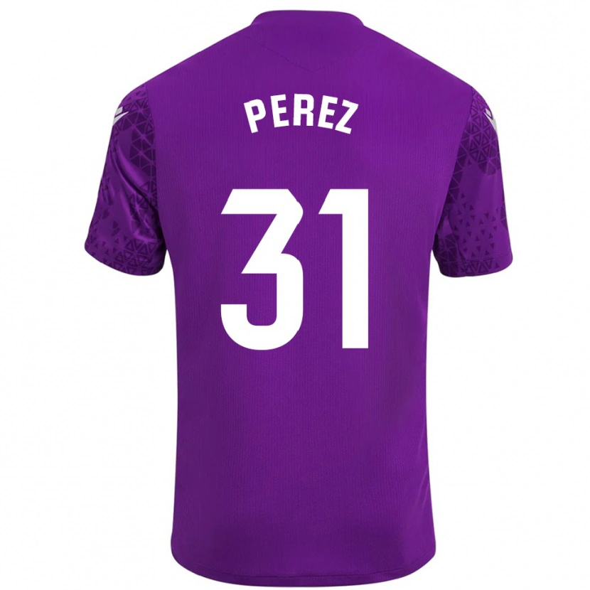 Danxen Kinder Ángel Pérez #31 Trikot Dunkelviolett Weiß Torwarttrikot 2025/26 Österreich