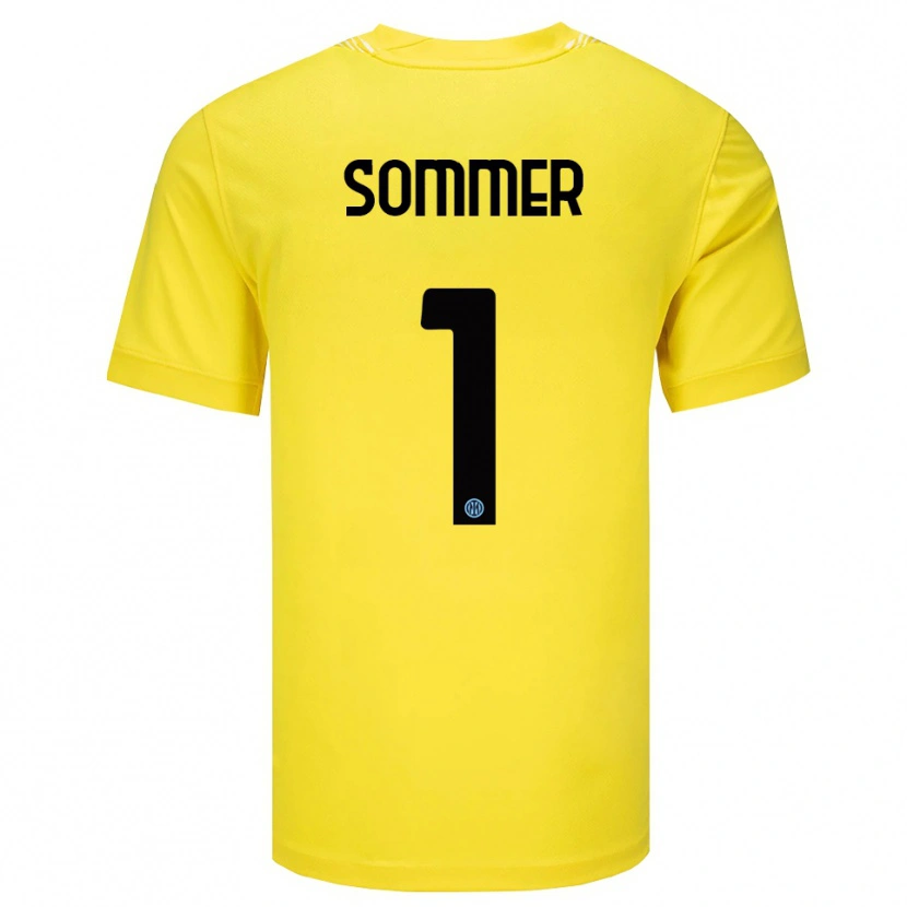 Danxen Kinder Yann Sommer #1 Trikot Hellgelb Schwarz Torwarttrikot 2025/26 Österreich