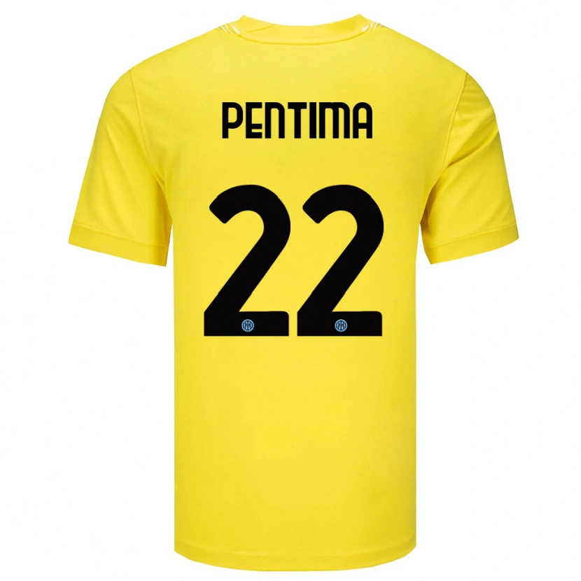 Danxen Kinder Alessandro Pentima #22 Trikot Hellgelb Schwarz Torwarttrikot 2025/26 Österreich