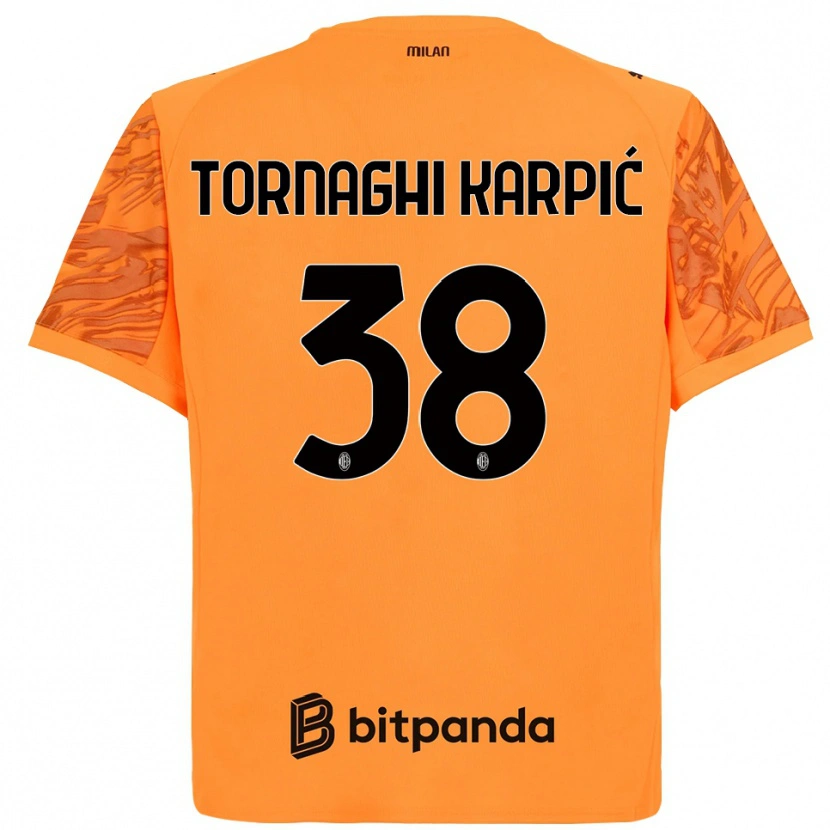 Danxen Kinder Lavinia Tornaghi Karpić #38 Trikot Orange Gelb Schwarz Torwarttrikot 2025/26 Österreich