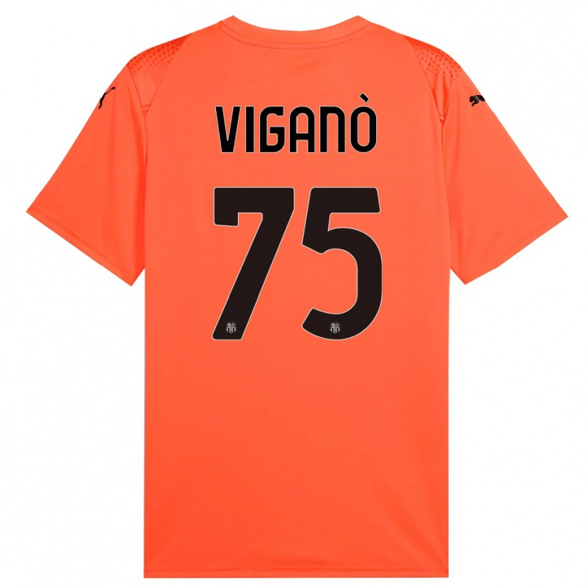 Danxen Kinder Lorenzo Viganò #75 Trikot Orange Schwarz Torwarttrikot 2025/26 Österreich