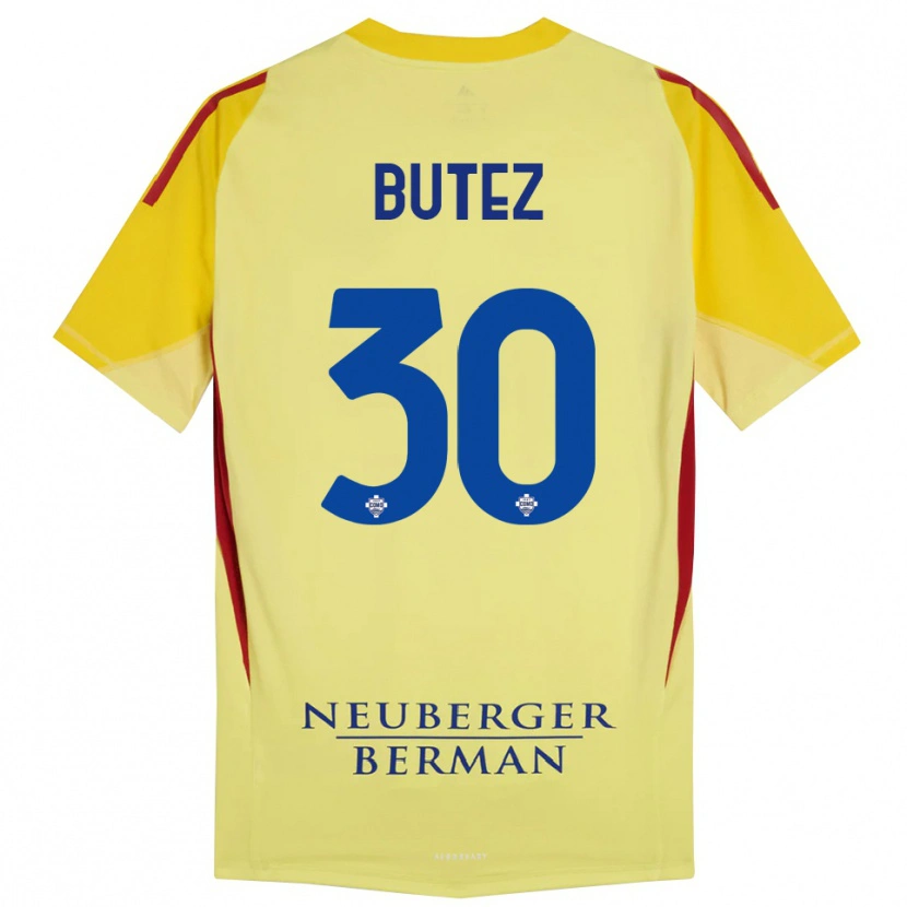 Danxen Kinder Jean Butez #30 Trikot Hellgelb Schwarz Torwarttrikot 2025/26 Österreich