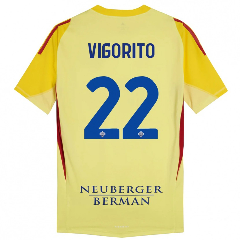 Danxen Kinder Mauro Vigorito #22 Trikot Hellgelb Schwarz Torwarttrikot 2025/26 Österreich