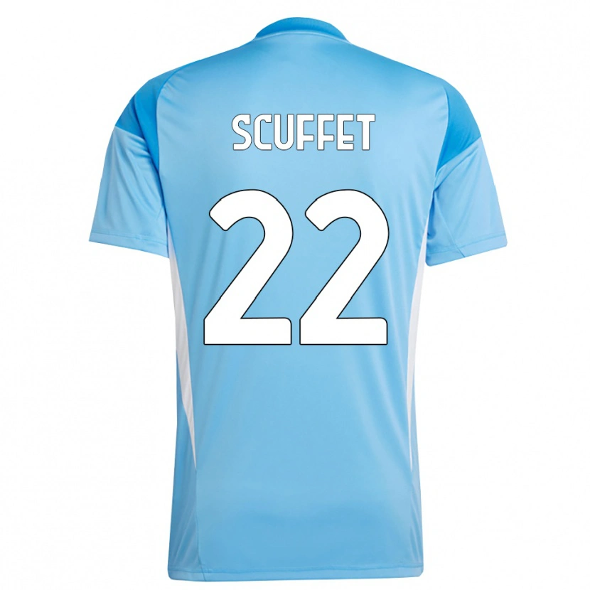 Danxen Kinder Simone Scuffet #22 Trikot Himmelblau Weiß Torwarttrikot 2025/26 Österreich