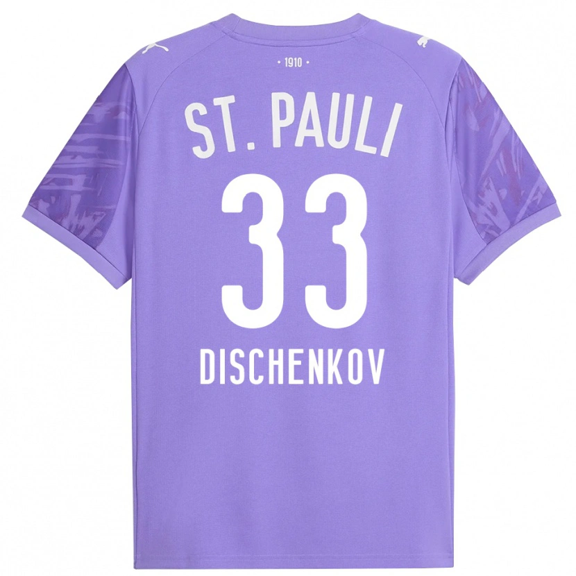 Danxen Kinder Dimitri Dischenkov #33 Trikot Mittel Lila Schwarz Torwarttrikot 2025/26 Österreich