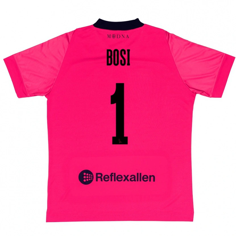 Danxen Kinder Matteo Bosi #1 Trikot Tiefrosa Schwarz Torwarttrikot 2025/26 Österreich