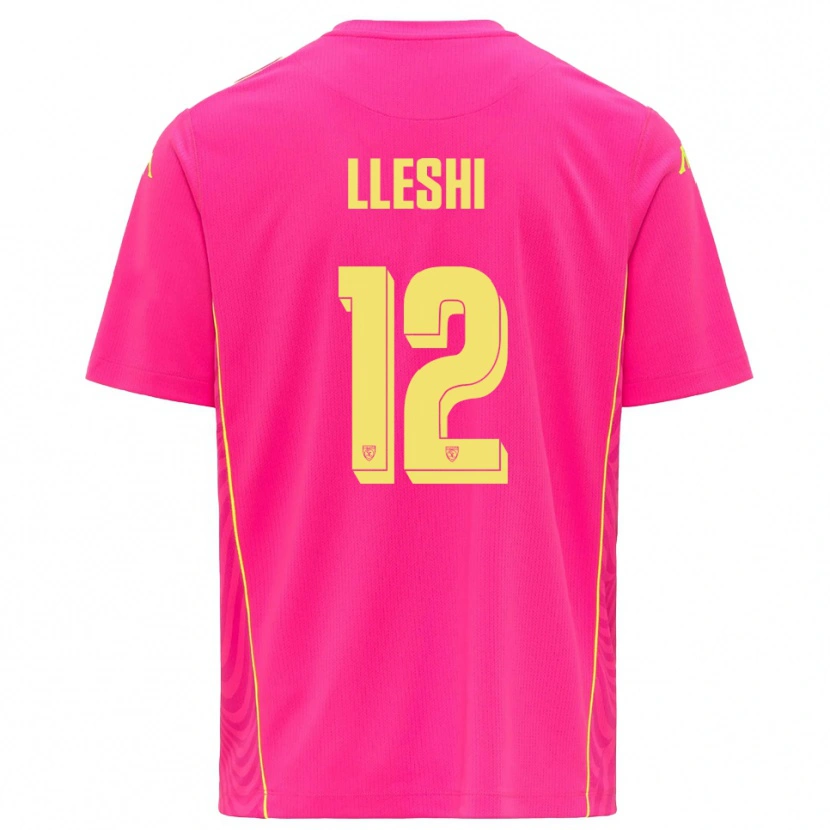 Danxen Kinder Leonardo Lleshi #12 Trikot Tiefes Pink Gelb Torwarttrikot 2025/26 Österreich
