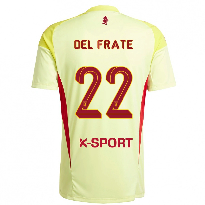 Danxen Kinder Federico Del Frate #22 Trikot Hellgelb Rot Torwarttrikot 2025/26 Österreich