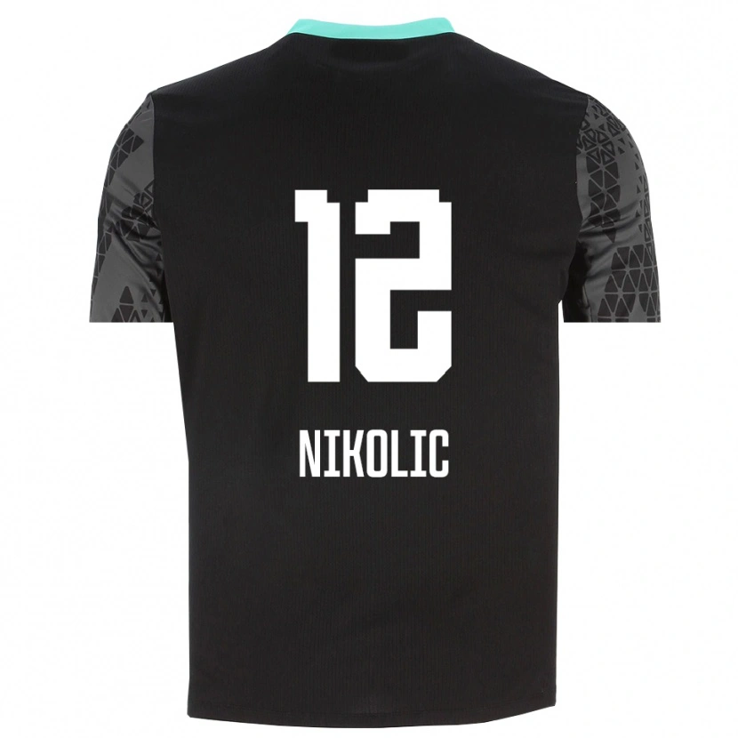 Danxen Kinder Uros Nikolic #12 Trikot Dunkelgrau Schwarz Torwarttrikot 2025/26 Österreich