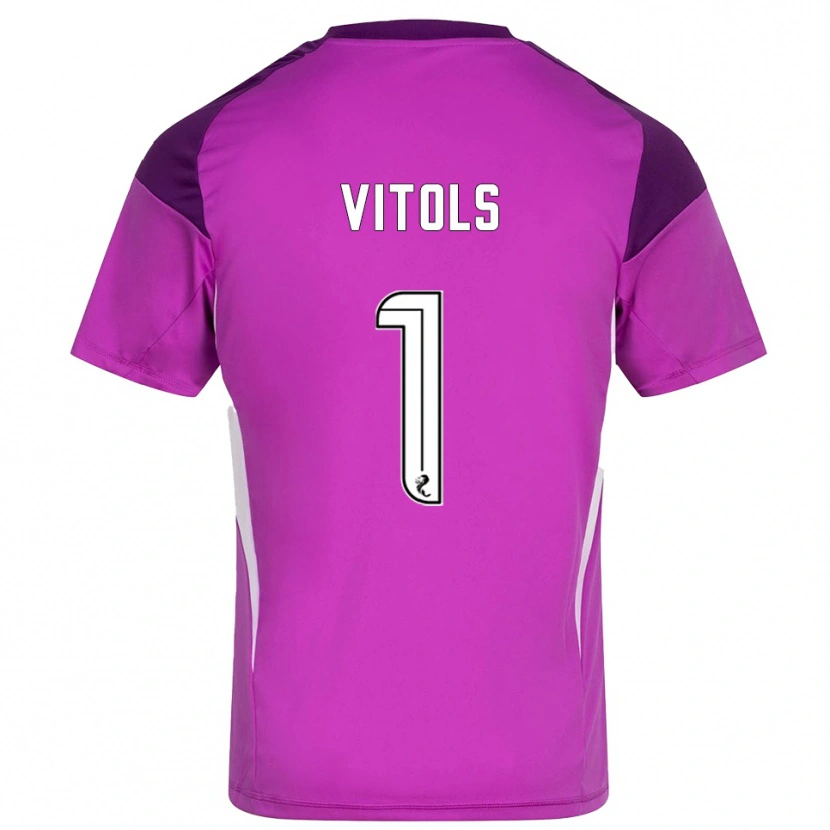 Danxen Kinder Rodrigo Vitols #1 Trikot Violett Magenta Torwarttrikot 2025/26 Österreich