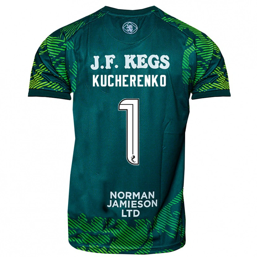 Danxen Kinder Yevgeniy Kucherenko #1 Trikot Grün Weiß Torwarttrikot 2025/26 Österreich