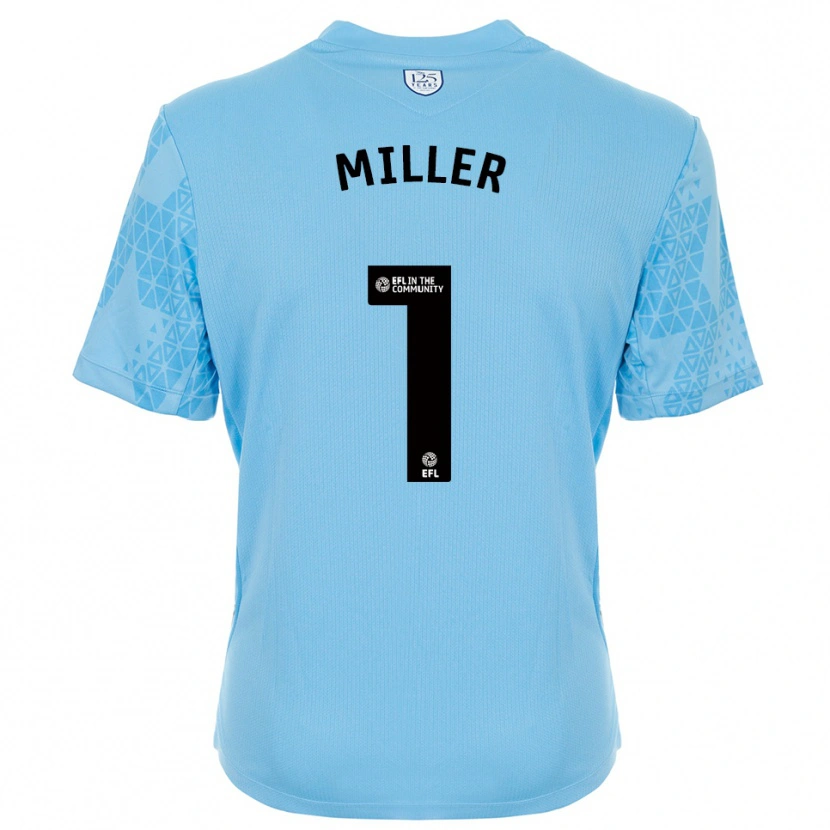 Danxen Kinder Anna Miller #1 Trikot Himmelblau Schwarz Torwarttrikot 2025/26 Österreich