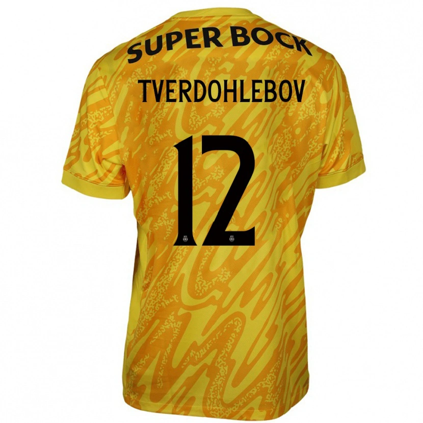 Danxen Kinder Alex Tverdohlebov #12 Trikot Gelb Orange Torwarttrikot 2025/26 Österreich
