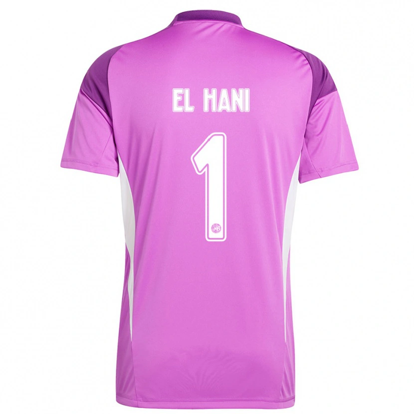 Danxen Kinder Aymean el Hani #1 Trikot Hellviolett Weiß Torwarttrikot 2025/26 Österreich