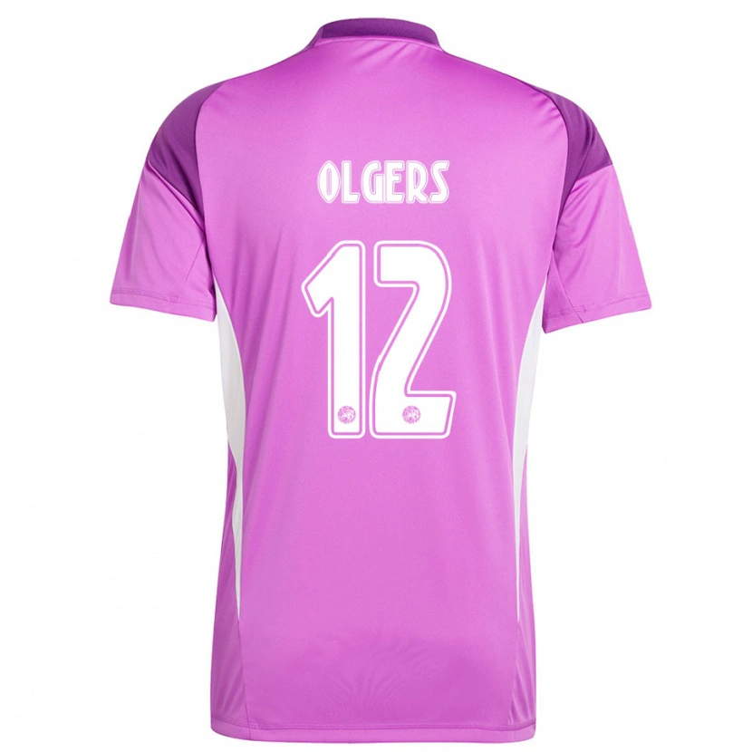 Danxen Kinder Guus Olgers #12 Trikot Hellviolett Weiß Torwarttrikot 2025/26 Österreich