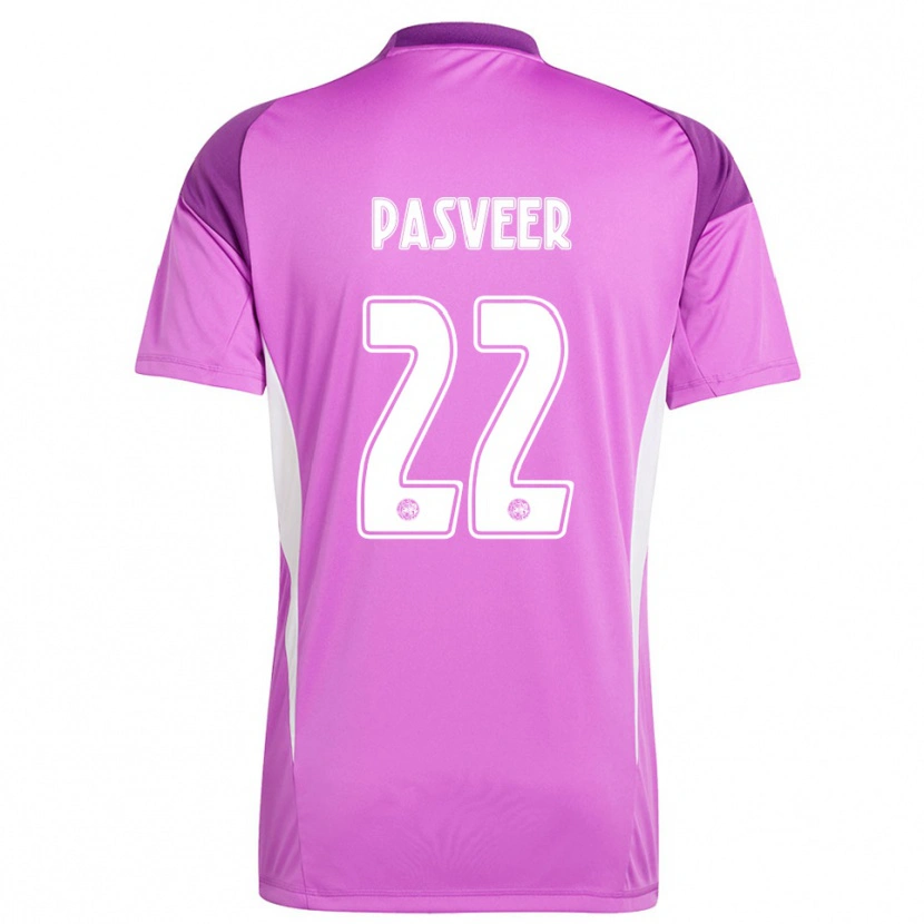 Danxen Kinder Remko Pasveer #22 Trikot Hellviolett Weiß Torwarttrikot 2025/26 Österreich