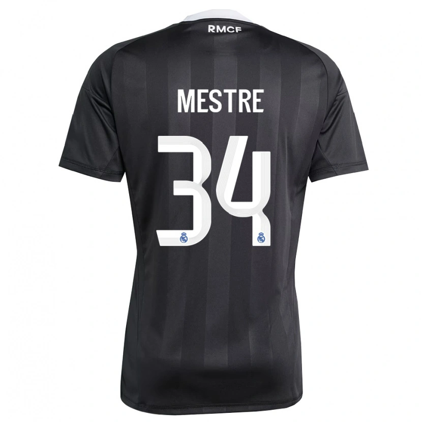 Danxen Kinder Sergio Mestre #34 Trikot Schwarz Weiß Torwarttrikot 2025/26 Österreich