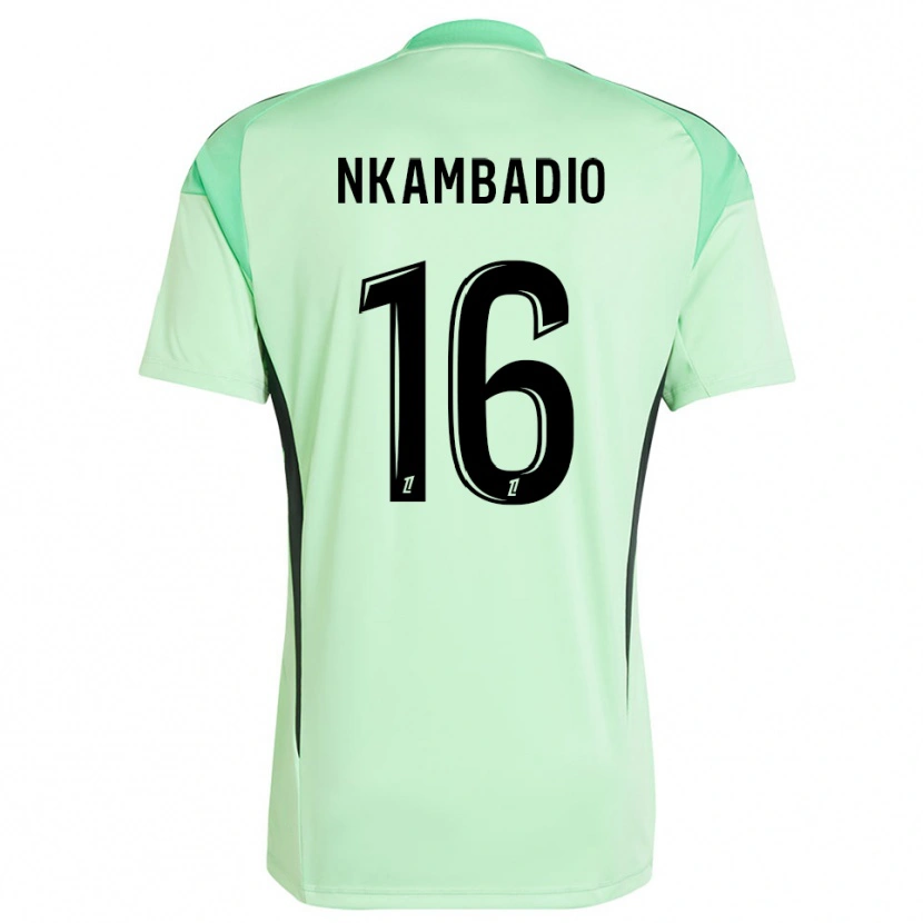 Danxen Kinder Obed Nkambadio #16 Trikot Hellgrün Schwarz Torwarttrikot 2025/26 Österreich