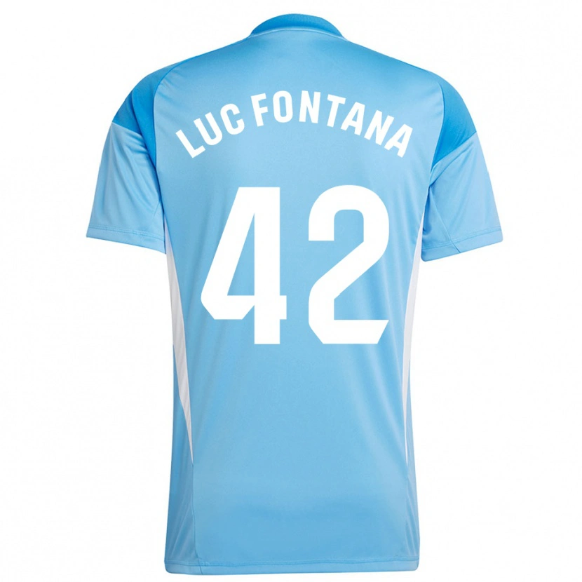 Danxen Kinder Jean Luc Fontana #42 Trikot Himmelblau Weiß Torwarttrikot 2025/26 Österreich