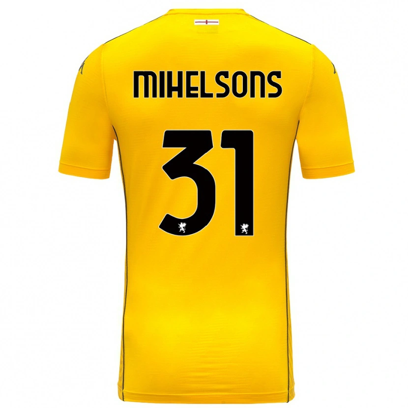 Danxen Kinder Rendijs Mihelsons #31 Trikot Dunkelgelb Schwarz Torwarttrikot 2025/26 Österreich