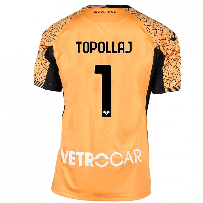 Danxen Kinder Mark Topollaj #1 Trikot Orange Schwarz Weiß Torwarttrikot 2025/26 Österreich