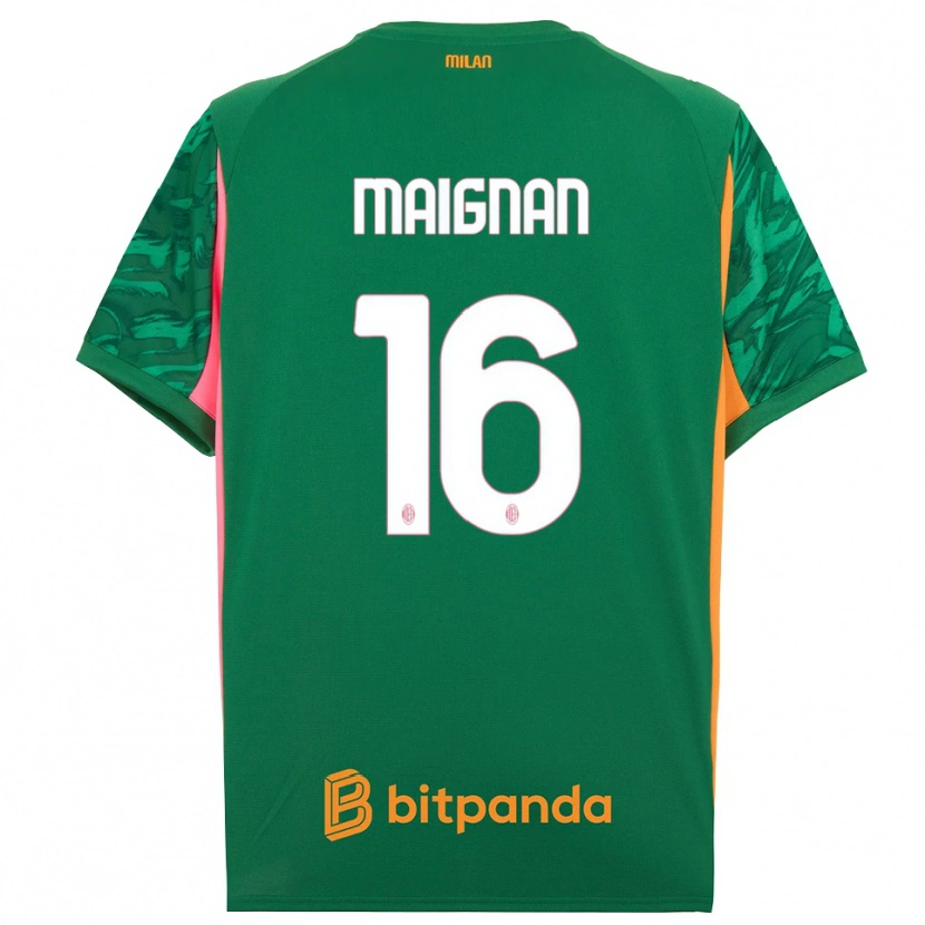 Danxen Kinder Mike Maignan #16 Trikot Grün Orange Pink Torwarttrikot 2025/26 Österreich