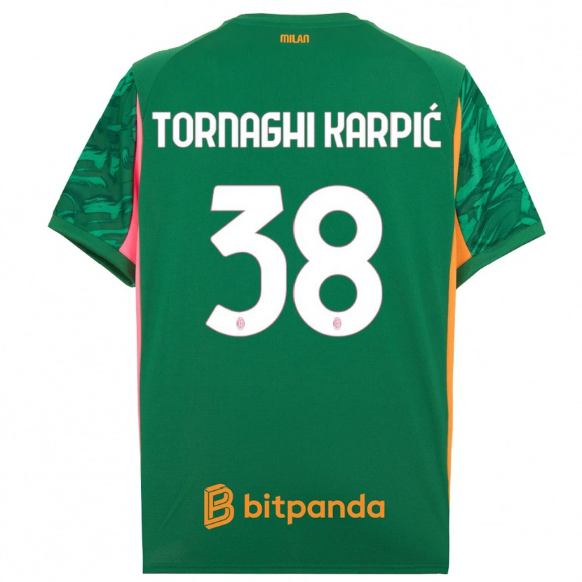 Danxen Kinder Lavinia Tornaghi Karpić #38 Trikot Grün Orange Pink Torwarttrikot 2025/26 Österreich
