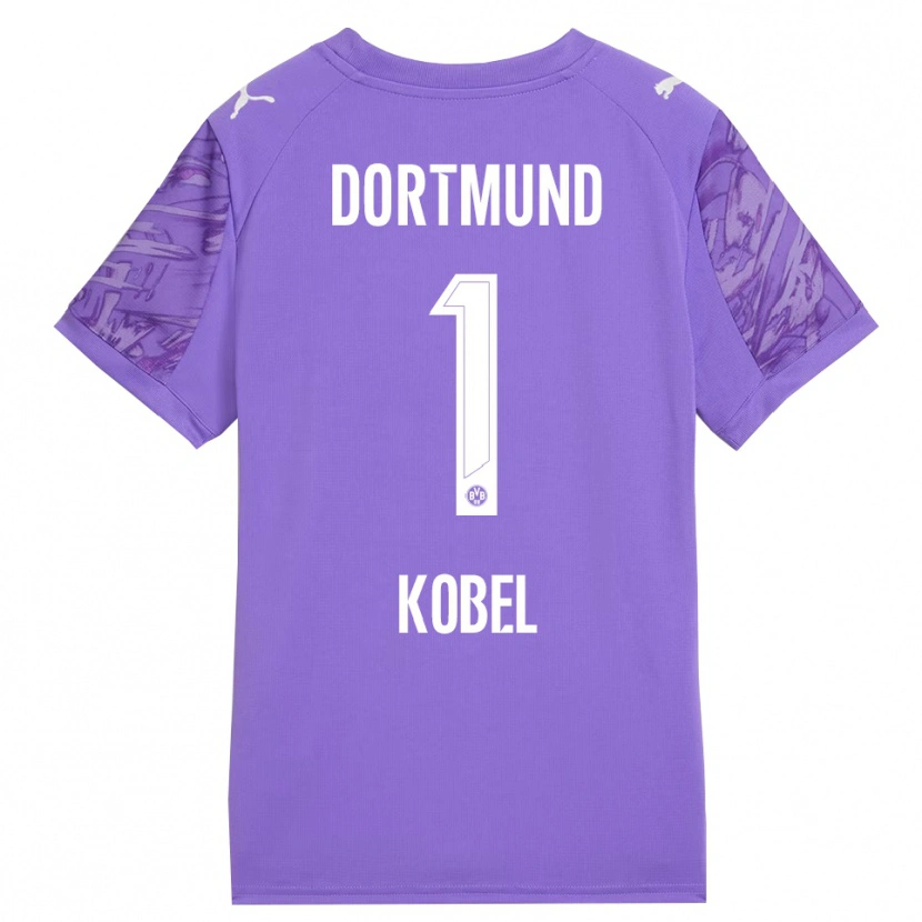 Danxen Kinder Gregor Kobel #1 Trikot Flieder Weiß Torwarttrikot 2025/26 Österreich