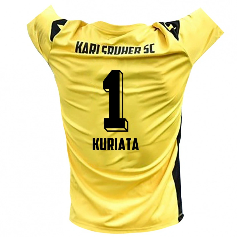 Danxen Herren Malik Kuriata #1 Trikot Gelb Schwarz Torwarttrikot 2025/26 Österreich