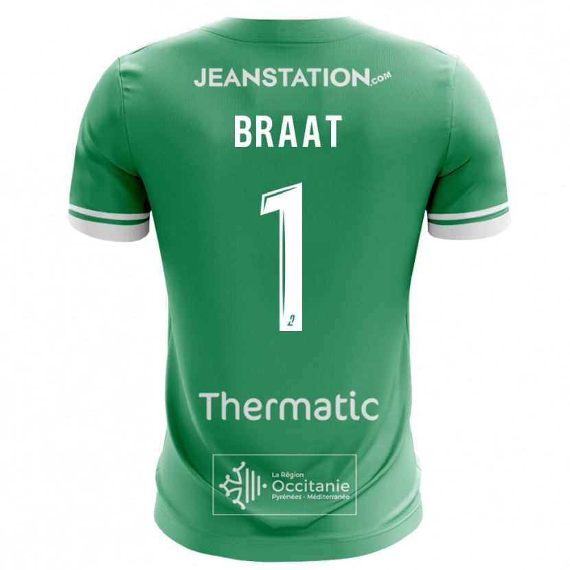 Danxen Herren Quentin Braat #1 Trikot Grün Weiß Torwarttrikot 2025/26 Österreich