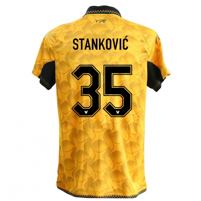 Danxen Herren Filip Stanković #35 Trikot Gelb Schwarz Torwarttrikot 2025/26 Österreich