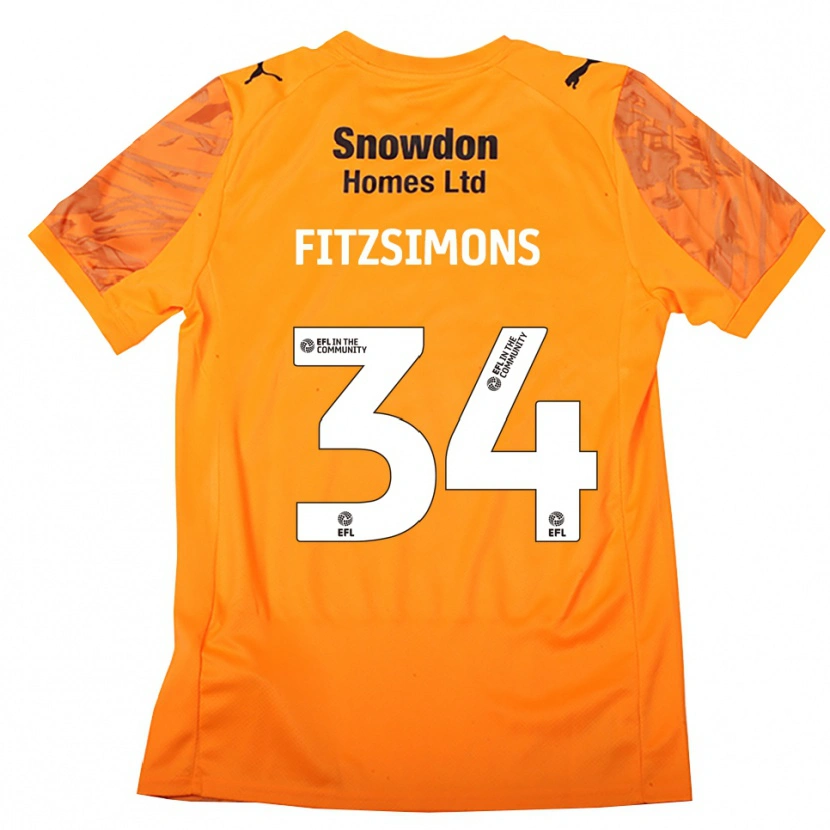 Danxen Herren Ross Fitzsimons #34 Trikot Orange Schwarz Torwarttrikot 2025/26 Österreich