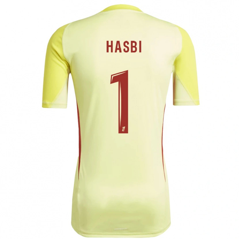 Danxen Herren Walid Hasbi #1 Trikot Hellgelb Rot Torwarttrikot 2025/26 Österreich
