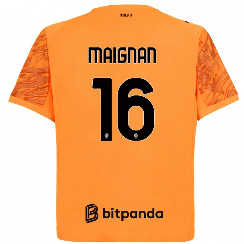 Danxen Herren Mike Maignan #16 Trikot Orange Gelb Schwarz Torwarttrikot 2025/26 Österreich