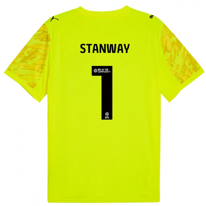 Danxen Damen Wyll Stanway #1 Trikot Gelb Schwarz Torwarttrikot 2025/26 Österreich
