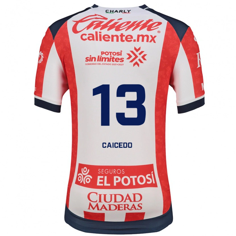 Danxen Kinder Johan Caicedo #13 Rot Weiß Schwarz Heimtrikot Trikot 2026/27 T-Shirt Österreich