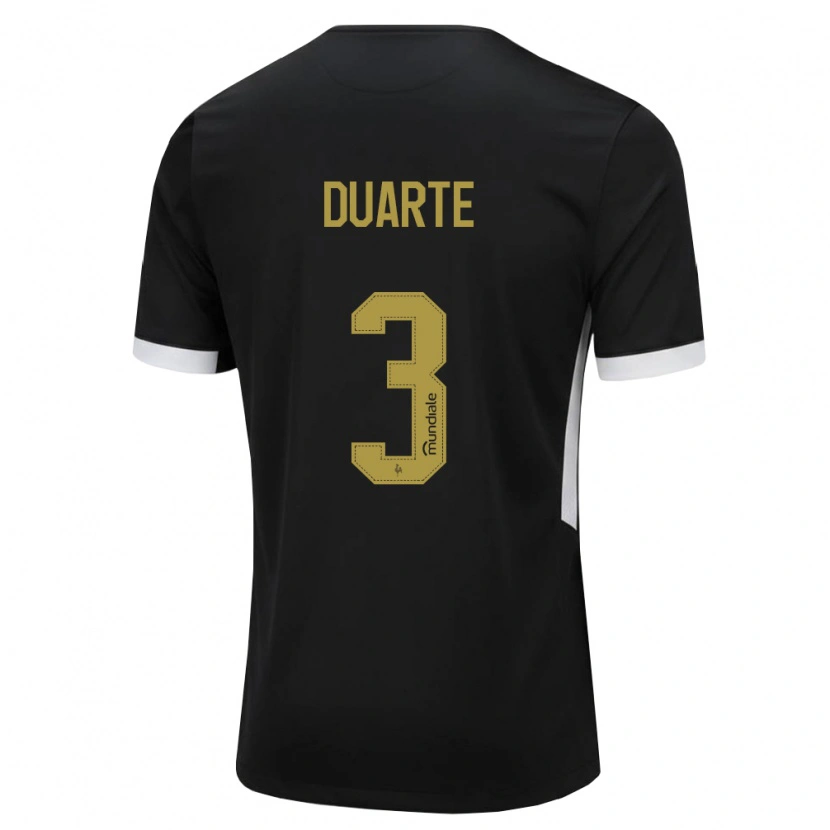 Danxen Kinder Léo Duarte #3 Schwarz Weiß Gelb Heimtrikot Trikot 2026/27 T-Shirt Österreich