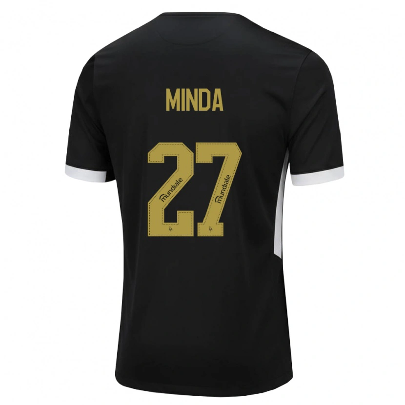 Danxen Kinder Alan Minda #27 Schwarz Weiß Gelb Heimtrikot Trikot 2026/27 T-Shirt Österreich