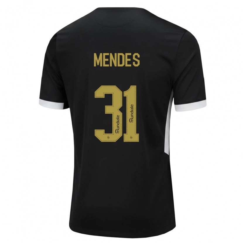 Danxen Kinder Matheus Mendes #31 Schwarz Weiß Gelb Heimtrikot Trikot 2026/27 T-Shirt Österreich