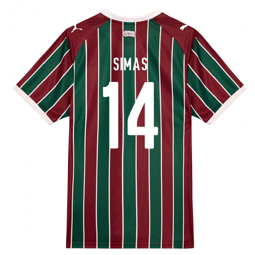 Danxen Kinder Léo Simas #14 Grün Burgund Weiß Heimtrikot Trikot 2026/27 T-Shirt Österreich