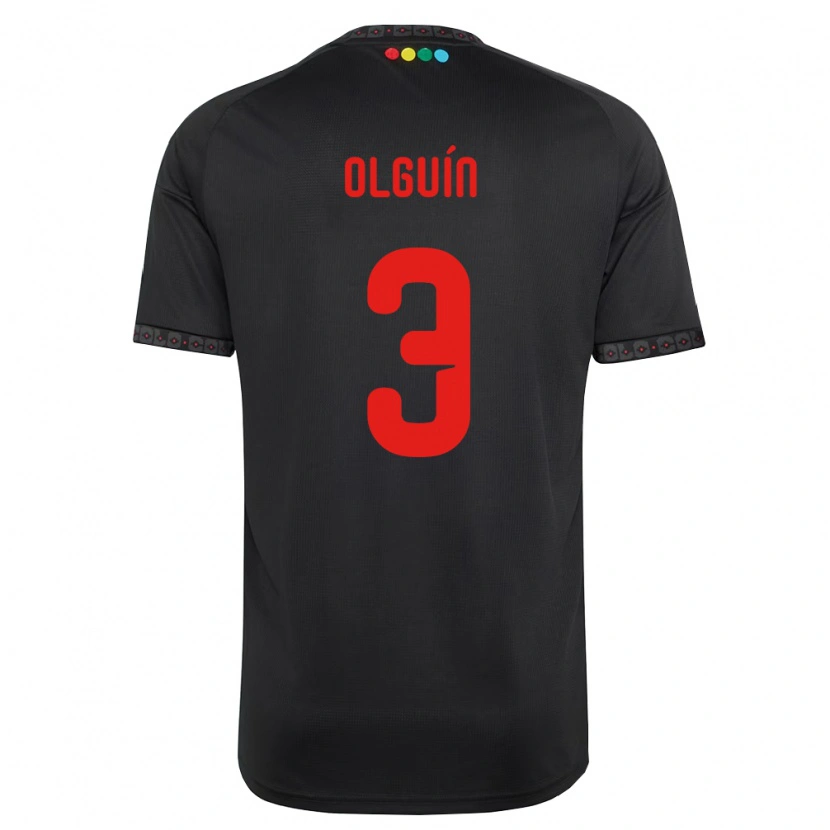 Danxen Kinder Alonso Olguín #3 Schwarz Rot Auswärtstrikot Trikot 2026/27 T-Shirt Österreich