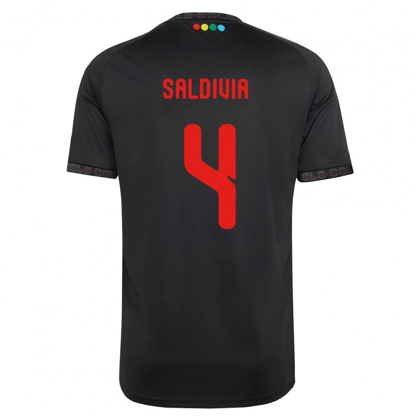 Danxen Kinder Alan Saldivia #4 Schwarz Rot Auswärtstrikot Trikot 2026/27 T-Shirt Österreich