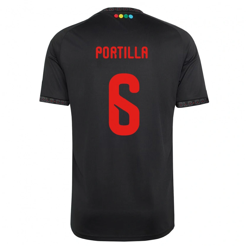 Danxen Kinder Dylan Portilla #6 Schwarz Rot Auswärtstrikot Trikot 2026/27 T-Shirt Österreich